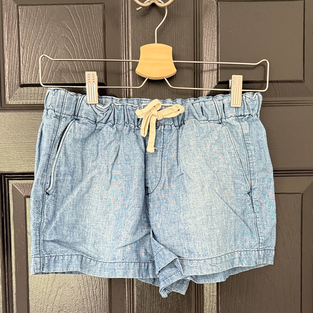 Madewell Light Blue Jean Shorts with Drawstring